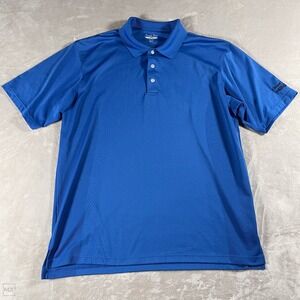 Straight Down Men's Polo Shirt Golf Casual Performance Short‎ Sleeve XXL Blue